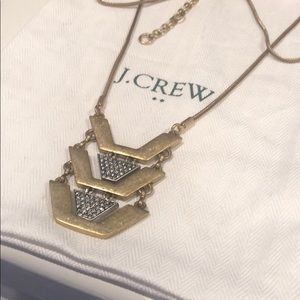 Long Jcrew gold, black and silver necklace